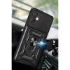 Newface İnfinix Hot 30 4G Kılıf Pars Lens Yüzüklü Silikon - Siyah