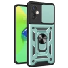 Newface İnfinix Hot 30 4G Kılıf Pars Lens Yüzüklü Silikon - Yeşil