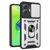 Newface İnfinix Hot 30 5G Kılıf Pars Lens Yüzüklü Silikon - Gümüş