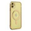 Newface iPhone 12 Kılıf Magneticsafe Lazer Silikon - Gold