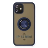 Newface iPhone 12 Mini Kılıf Montreal Yüzüklü Silikon Kapak