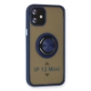 Newface iPhone 12 Mini Kılıf Montreal Yüzüklü Silikon Kapak