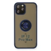Newface iPhone 12 Pro Kılıf Montreal Yüzüklü Silikon Kapak