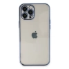Newface iPhone 12 Pro Max Kılıf Razer Lensli Silikon - Açık Mavi