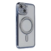 Newface iPhone 13 Kılıf Joke Simli Magneticsafe Kılıf - Mavi