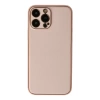 Newface iPhone 13 Pro Kılıf Coco Deri Silikon Kapak - Pudra
