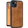 Newface iPhone 14 Kılıf Aras Deri Kapak - Taba