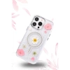 Newface iPhone 14 Pro Max Flower Magsafe Kapak - Krem
