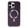 iPhone 14 Pro Max Kılıf Coco Deri Magneticsafe Silikon - Derin Mor