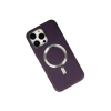 iPhone 14 Pro Max Kılıf Coco Deri Magneticsafe Silikon - Derin Mor