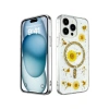 Newface iPhone 15 Pro Kılıf Daisy Simli Magsafe Kapak - Gold