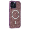 Newface iPhone 15 Pro Kılıf Diamond Magsafe Kapak - Derin Mor