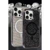 Newface iPhone 15 Pro Kılıf Diamond Magsafe Kapak - Siyah