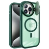 Newface iPhone 15 Pro Max Kılıf Teleskop Lens Magsafe Silikon Kapak - Koyu Yeşil