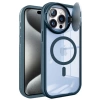 Newface iPhone 15 Pro Max Kılıf Teleskop Lens Magsafe Silikon Kapak - Lacivert