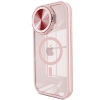 Newface iPhone 15 Pro Max Kılıf Teleskop Lens Magsafe Silikon Kapak - Pembe