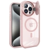 Newface iPhone 15 Pro Max Kılıf Teleskop Lens Magsafe Silikon Kapak - Pembe