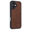 Newface iPhone 16 Kılıf Aras Deri Kapak - Taba