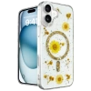 Newface iPhone 16 Kılıf Daisy Simli Magsafe Kapak - Gold