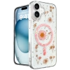 Newface iPhone 16 Kılıf Daisy Simli Magsafe Kapak - Pembe