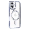Newface iPhone 16 Kılıf Joke Simli Magneticsafe Kılıf - Mavi