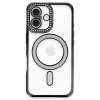 Newface iPhone 16 Kılıf Joke Simli Magneticsafe Kılıf - Siyah