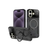 Newface iPhone 16 Kılıf Joy Lens Standlı Kapak - Siyah