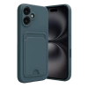 Newface iPhone 16 Kılıf Kelvin Kartvizitli Silikon - Koyu Yeşil