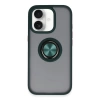 Newface iPhone 16 Kılıf Montreal Yüzüklü Silikon Kapak - Yeşil