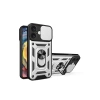 Newface iPhone 16 Kılıf Pars Lens Yüzüklü Silikon - Gümüş