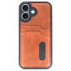 Newface iPhone 16 Kılıf Sara Kartvizitli Deri Kılıf