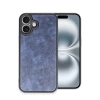 Newface iPhone 16 Plus Kılıf Aras Deri Kapak - Lacivert