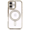 Newface iPhone 16 Plus Kılıf Joke Simli Magneticsafe Kılıf - Gold