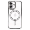 Newface iPhone 16 Plus Kılıf Joke Simli Magneticsafe Kılıf - Gri