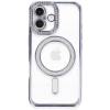 Newface iPhone 16 Plus Kılıf Joke Simli Magneticsafe Kılıf - Mavi