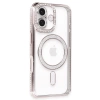 Newface iPhone 16 Plus Kılıf Joke Simli Magneticsafe Kılıf - Pembe
