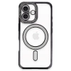 Newface iPhone 16 Plus Kılıf Joke Simli Magneticsafe Kılıf - Siyah