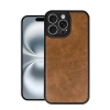 Newface iPhone 16 Pro Kılıf Aras Deri Kapak - Taba