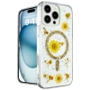 Newface iPhone 16 Pro Kılıf Daisy Simli Magsafe Kapak - Gold