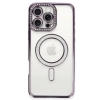 Newface iPhone 16 Pro Kılıf Joke Simli Magneticsafe Kılıf - Derin Mor