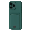 Newface iPhone 16 Pro Kılıf Kelvin Kartvizitli Silikon - Koyu Yeşil