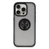 Newface iPhone 16 Pro Kılıf Montreal Yüzüklü Silikon Kapak - Siyah