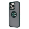 Newface iPhone 16 Pro Kılıf Montreal Yüzüklü Silikon Kapak - Yeşil