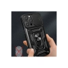 Newface iPhone 16 Pro Kılıf Pars Lens Yüzüklü Silikon - Siyah