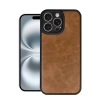 Newface iPhone 16 Pro Max Kılıf Aras Deri Kapak - Taba