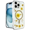 Newface iPhone 16 Pro Max Kılıf Daisy Simli Magsafe Kapak - Gold