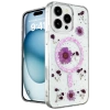 Newface iPhone 16 Pro Max Kılıf Daisy Simli Magsafe Kapak - Mor