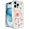 Newface iPhone 16 Pro Max Kılıf Daisy Simli Magsafe Kapak - Pembe