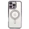 Newface iPhone 16 Pro Max Kılıf Joke Simli Magneticsafe Kılıf - Derin Mor