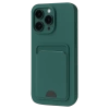 Newface iPhone 16 Pro Max Kılıf Kelvin Kartvizitli Silikon - Koyu Yeşil